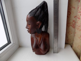 Інше Другое ^/--/^ Статуэтка африканская Бюст Девушка красное дерево Конго ^_^^^ Статуетка африканська Бюст Дівчина червоне дерево Конго - фото фото фото