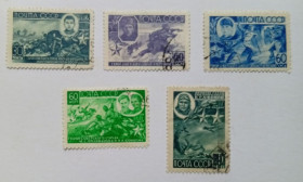 СРСР - СССР - ^/--/^ СССР 1944 Герои ВОВ, гашеные ^_^^^ СРСР 1944 Герої ВВВ, гашені - фото фото фото
