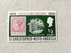 Великобританія Великобритания ^/--/^ Поштова марка Сент-Крістофер Невіс Англія &amp;quot; Марка на марках &amp;quot; 1970 рік ** ^_^^^ Почтовая марка Сент-Кристофер Невис Англия &amp;quot; Марка на марках &amp;quot; 1970 год ** - фото фото фото