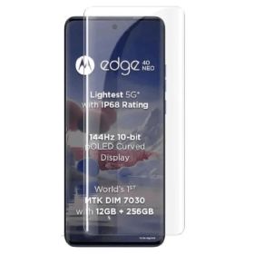 Чохли, бампера Чехлы, бампера ^/--/^ Захисне скло Fiji Curved UV для Motorola Edge 40 Neo анти-відбитки (з клеєм та УФ лампой) Clear - фото фото фото