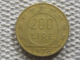 Італія і Ватикан Италия и Ватикан ^/--/^ Италия 200 лир 1978 года #4452 ^_^^^ Італія 200 лір 1978 року #4452 - фото фото фото