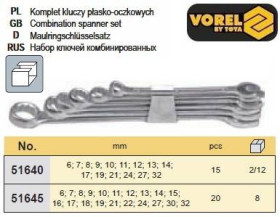 Ключі Ключи ^/--/^ Набор ключей рожково накидных М /--/ 6-32 мм 15 штук VOREL-51640 ^_^^^ Набір ключів ріжково накидних Польща М /--/ 6-32 мм 15 штук VOREL-51640 - фото фото фото