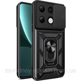 Чохли, бампера Чехлы, бампера ^/--/^ Xiaomi Redmi Note 13 4 /--/ G Противоударный чехол Шторка+кольцо (черный) ^_^^^ Xiaomi Redmi Note 13 4 /--/ G Протиударний чохол Шторка+кільце (чорний) - фото фото фото