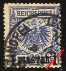 Німецька імперія (-) Германская империя (-) ^/--/^ Германия  кол.-Turkei- 1889 г. № 8 гашеная ^_^^^ Німеччина кол.-Turkei - 1889 р. No 8 гашена - фото фото фото