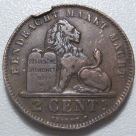 Бельгія Бельгия ^/--/^ Бельгія 2 сантима 1911 року ALBERT KONING DER BELGEN 42171 ^_^^^ Бельгия 2 сантима 1911 года ALBERT KONING DER BELGEN 42171 - фото фото фото