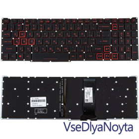 Клавіатури Клавиатуры ^/--/^ Клавиатура для ноутбука ACER (Nitro: AN /--/ 515-54) ukr, black, без фрейма, подсветка клавиш (RED) (ОРИГИ ^_^^^ Клавіатура для ноутбука ACER (Nitro: AN /--/ 515-54) ukr, black, без фрейму, підсвічування клавіш (RED) - фото фото фото
