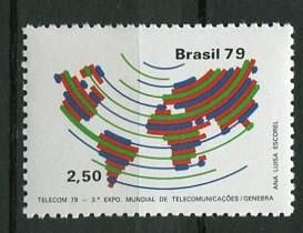 Південна Америка Южная Америка ^/--/^ Бразилия Brazil 3 /--/ rd World Telecommunications Exhibition Geneva MNH ^_^^^ Бразилія Brazil 3 /--/ rd World Telecommunications Exhibition Geneva MNH - фото фото фото