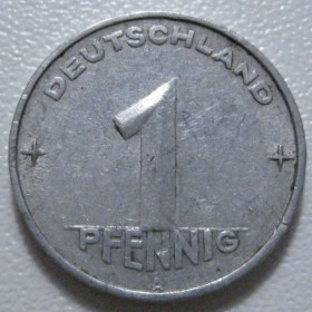 НДР, ФРН ГДР, ФРГ ^/--/^ Німеччина - НДР 1 пфеніг 1952 року A 43279 ^_^^^ Германия - ГДР 1 пфенниг 1952 года A 43279 - фото фото фото