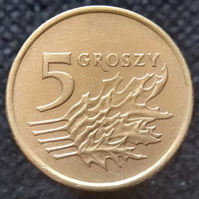 Сучасна (після ) Современная (после ) ^/--/^ Польща 5 грошей, 1991 ^_^^^ Польша 5 денег, 1991 - фото фото фото