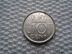 Нідерланди Нидерланды ^/--/^ Нидерланды 10 центов 1973 года #393 ^_^^^ Нідерланди 10 центів 1973 #393 - фото фото фото