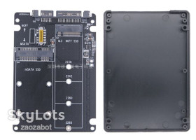 Кишені для HDD Карманы для HDD ^/--/^ Універсальний адаптер 2-в-1 M.2 SATA + mSATA на SATA III       (2.5&amp;quot;) з корпусом ^_^^^ Универсальный адаптер 2-в-1 M.2 (NGFF) + mSATA на SATA III (2.5&amp;quot;) с корпусом - фото фото фото