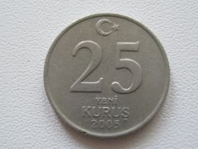 Туреччина Турция ^/--/^ Турция 25 новых куруш 2005 года #14948 ^_^^^ Туреччина 25 нових куруш 2005 року #14948 - фото фото фото