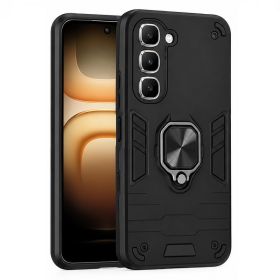 Чохли, бампера Чехлы, бампера ^/--/^ Чохол Fiji Defence для Infinix Hot 70 (X /--/ 6895 /--/ B) протиударний бампер з кільцем підставкою Black - фото фото фото
