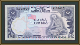 Австралія і Океанія Австралия и Океания ^/--/^ Западное Самоа 2 тала 1980 P-20 UNC ^_^^^ Західне Самоа 2 тала 1980 P-20 UNC - фото фото фото