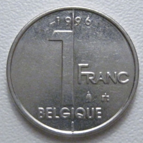 Бельгія Бельгия ^/--/^ Бельгія 1 франк 1996 року Belgique 42814 ^_^^^ Бельгия 1 франк 1996 года Belgique 42814 - фото фото фото