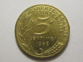Франція Франция ^/--/^ Франция 5 сантимов 1986 года 3 /--/ П /--/ 925 ^_^^^ Франція 5 сантимів 1986 3 /--/ П /--/ 925 - фото фото фото