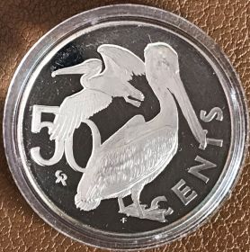 Інші країни Другие страны ^/--/^ Британские Виргинские острова 50 центов 1975 Пруф Proof птицы пеликан ^_^^^ Британські Віргінські острови 50 центів 1975 Пруф Proof птиці пелікан - фото фото фото