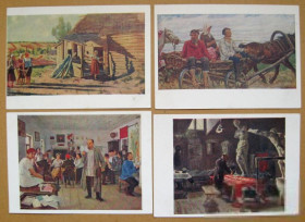 СРСР СССР ^/--/^ ЖИВОПИСЬ  ЧЕПЦОВ, КОНЧАЛОВСКИЙ, КУСТОДИЕВ, ЯКОВЛЕВ, МЕШКОВ и др.  набор открыток 1963 г.  8 шт.  ^_^^^ Живопис Чехів, КОНЧАЛОВСЬКИЙ, КУСТОДІЄВ, ЯКОВЛЕВ, МЕШКОВ та ін. набір листівок 1963 р. 8 шт. - фото фото фото