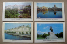 СРСР СССР ^/--/^ ЛЕНИНГРАД  4 ОТКРЫТКИ 1977 г.  двойные чистые  ^_^^^ ЛЕНІНГРАД 4 ВІДКРИТКИ 1977 подвійні чисті - фото фото фото