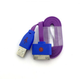 Кабелі Кабели ^/--/^ Дата кабель LED SMILE iPhone 4 Violet   (тех. упаковка) ^_^^^ Дата кабель LED SMILE iPhone 4 Violet (тих. упаковка) - фото фото фото