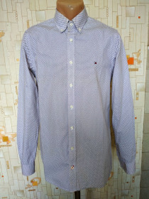 Сорочки Рубашки ^/--/^ Сорочка чоловіча синя крапка TOMMY HILFIGER коттон р-р S ^_^^^ Сорочка мужская синяя точка TOMMY HILFIGER коттон р-р S - фото фото фото