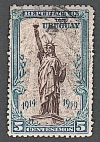 Південна Америка Южная Америка ^/--/^ Уругвай  (1919) Окончание войны. Статуя Свободы ^_^^^ Уругвай (1919) Закінчення війни. Статуя Свободи - фото фото фото