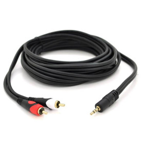 Адаптери Адаптеры ^/--/^ Кабель DC /--/ 3.5 (тато) &amp;gt; 2 /--/ хRCA (тато), GOLD Jack, CU, Stereo, круглий, Black, 5,0 м, (Пакет) преміум ^_^^^ Кабель DC /--/ 3.5 (папа) &amp;gt; 2 /--/ хRCA (папа), GOLD Jack, CU, Stereo, круглый, Black, 5,0 м, (Пакет) премиум - фото фото фото
