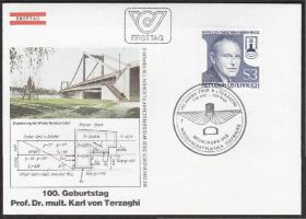 Європа Европа ^/--/^ Австрия 1983 МОСТ МОСТОСТРОЕНИЕ ПРОМЫШЛЕННАЯ АРХИТЕКТУРА КОНСТРУКТОР KARL TERZAGHI КПД Mi.1753 ^_^^^ Австрія 1983 МОСТ МОСТОСТРОЯ ПРОМИСЛЕНА АРХІТЕКТУРА КОНСТРУКТОР KARL TERZAGHI КПД Mi.1753 - фото фото фото