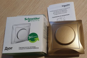 Розетки, вимикачі Розетки, выключатели ^/--/^ Shneider Electric | диммер Дует 600 /--/ W WDE /--/ 000436, шампань. ^_^^^ Shneider Electric | диммер Дуэт 600 /--/ W WDE /--/ 000436, шампань. - фото фото фото