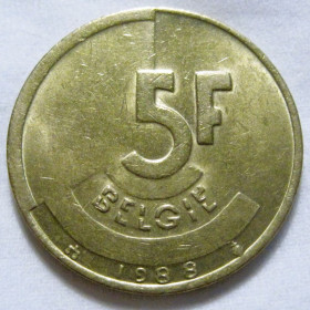 Бельгія Бельгия ^/--/^ Бельгія 5 франків 1988 року BELGIË #6 /--/ П /--/ 1726 ^_^^^ Бельгия 5 франков 1988 года BELGIË #6 /--/ П /--/ 1726 - фото фото фото
