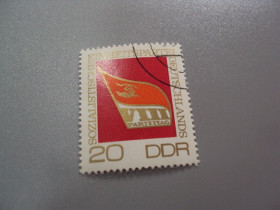 НДР, ФРН ГДР, ФРГ ^/--/^ марка Германия ГДР 1971 эмблема VIII съезд СДПГ гаш №9661 ^_^^^ марка Німеччина НДР 1971 емблема VIII з'їзд СДПН гаш No /--/ 9661 - фото фото фото
