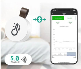 Термометри, барометри Термометры, барометры ^/--/^ Гигрометр, Bluetooth. Мини датчик температуры и влажности ^_^^^ Гігрометр, Bluetooth. Міні датчик температури та вологості - фото фото фото