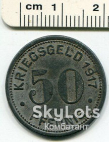 Німецька імперія (-) Германская империя (-) ^/--/^ 50 пфенніґів 1917 р. Essen, Німеччина. ^_^^^ 50 пфеннигов 1917 г. Essen, Германия. - фото фото фото