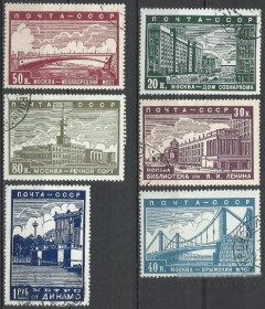 СРСР - СССР - ^/--/^ СССР 1939 архитектура Москвы 6 /--/ м.гаш. ^_^^^ СРСР 1939 архітектура Москви 6 /--/ м.гаш. - фото фото фото