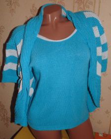 Кофти Кофты ^/--/^ Интересная кофточка двойка-обманка 48-50 /--/ р ^_^^^ Цікава кофточка двійка-обманка 48-50 /--/ р - фото фото фото