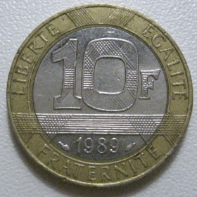 Франція Франция ^/--/^ Франція 10 франків 1989 року 43754 ^_^^^ Франция 10 франков 1989 года 43754 - фото фото фото