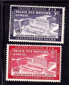 Інші країни Другие страны ^/--/^ ООН / UN  1954 г  MNH - архитектура ^_^^^ ООН / UN 1954 MNH - архітектура - фото фото фото