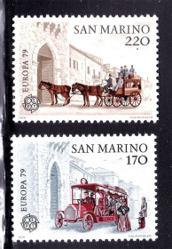 Малі Держави Європи Малые Государства Европы ^/--/^ Сан Марино 1979 г MNH  - - EUROPA CEPT - транспорт ^_^^^ Сан Марино 1979 MNH - EUROPA CEPT - транспорт - фото фото фото