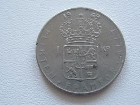Швеція Швеция ^/--/^ Швеция 1 крона 1969 года #16756 ^_^^^ Швеція 1 крона 1969 року #16756 - фото фото фото