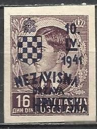 Малі Держави Європи Малые Государства Европы ^/--/^ Хорватия 1941 надп. РЕПЛИКА 1 /--/ м. ^_^^^ Хорватія 1941 надп. Репліка 1 /--/ м. - фото фото фото