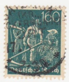 Веймарська республіка Веймарская республика ^/--/^ Германия    ( Рейх) 1921 г. №  168 гашеная ^_^^^ Німеччина (Рейх) 1921 р. No 168 гашена - фото фото фото