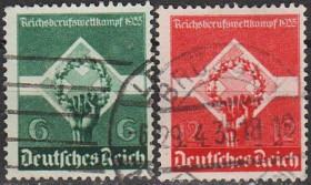 Третій Рейх (-) Третий Рейх (-) ^/--/^ 1935 - Рейх - Трудове змагання Mi.571-72  _3.60 € ^_^^^ 1935 - Рейх - Трудовое соревнование Mi.571-72 _3.60 € - фото фото фото