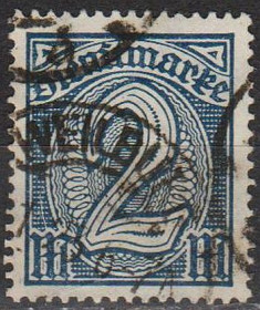 Веймарська республіка Веймарская республика ^/--/^ 1922 - Німеччина - Службова - Деномінація 2 Mi.70 _2,0 € _гаш ^_^^^ 1922 - Германия - Служебная - Деноминация 2 Mi.70 _2,0 € _гаш - фото фото фото