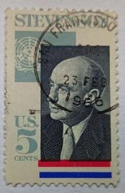 Північна Америка Северная Америка ^/--/^ США 1965 Адлай Стивенсон, гашеная ^_^^^ 1965 — Адлай Стівенсон, гашена - фото фото фото