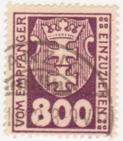 Веймарська республіка Веймарская республика ^/--/^ Германия  (Данциг) 1921 г. № 13 гашеная ^_^^^ Німеччина (Данциг) 1921 р. No 13 гашена - фото фото фото