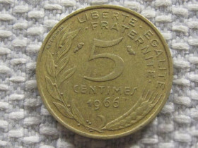 Франція Франция ^/--/^ Франция 5 сантимов 1966 года 3689 ^_^^^ Франція 5 сантимів 1966 3689 - фото фото фото