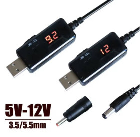 Батарейки, акумулятори Батарейки, аккумуляторы ^/--/^ USB підвищувальний перетворювач 5 /--/ V  9 /--/ V/12 /--/ V з дисплеєм, DC 5.52.1 мм ^_^^^ USB повышательный преобразователь 5 /--/ V 9 /--/ V/12 /--/ V с дисплеем, DC 5.52. 1 мм - фото фото фото