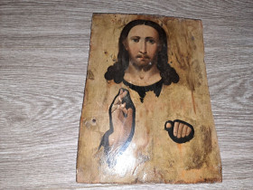 Ікони Иконы ^/--/^ Икона Исус Христос 19 век дерево 18 /--/ см 24 /--/ см ^_^^^ Ікона Ісус Христос 19 століття дерево 18 /--/ см 24 /--/ см - фото фото фото