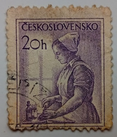 Чехословаччина Чехословакия ^/--/^ Чехословакия 1954 Медсестра, гашеная ^_^^^ Чехословаччина 1954 Медсестра, гашена - фото фото фото