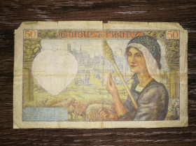 Франція Франция ^/--/^ FRANCE Франция 50 франков 8 января 1942 ^_^^^ Франція 50 франків 8 січня 1942 - фото фото фото